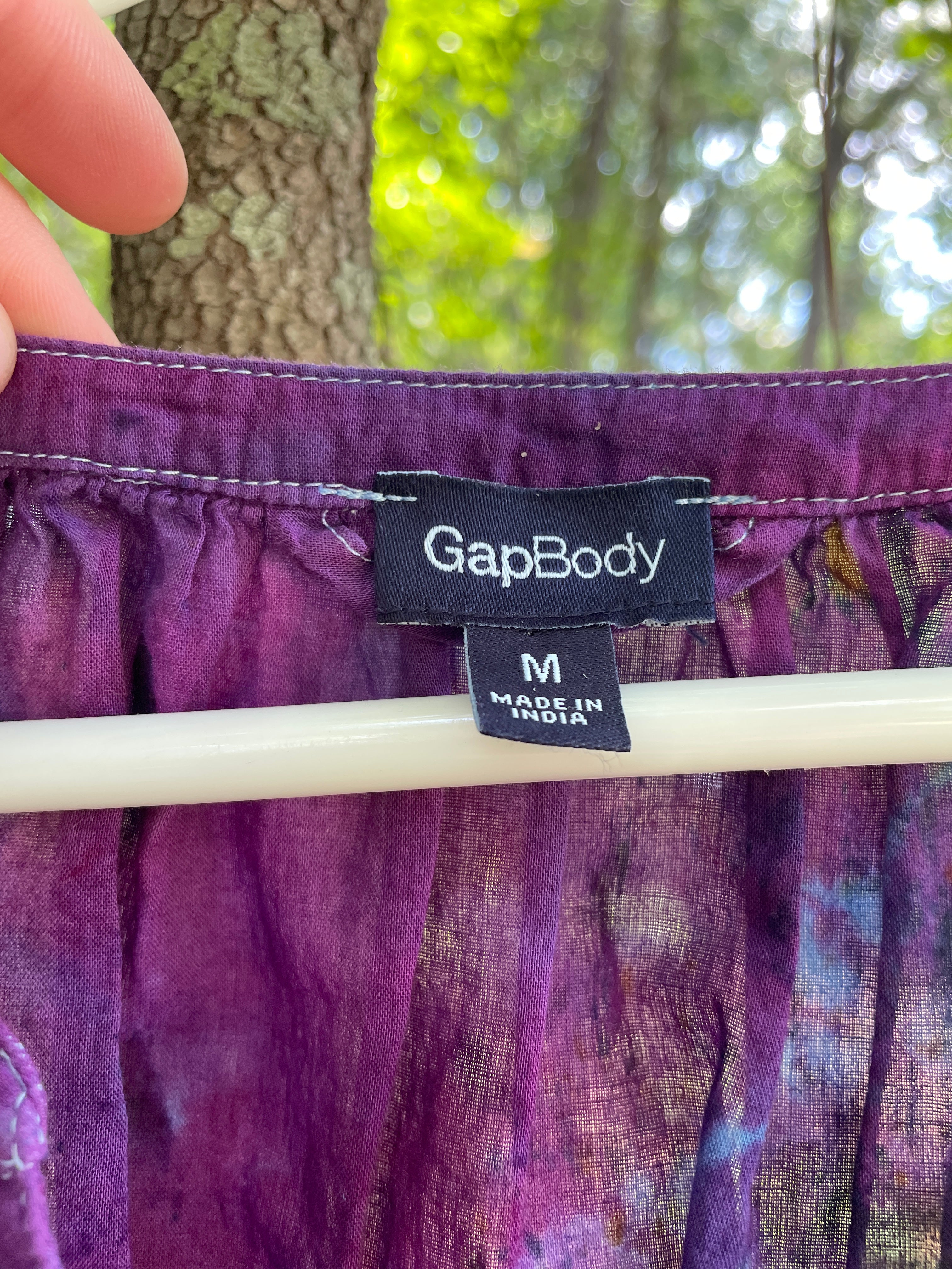 MEDIUM Women’s Handmade Tie Dye Maxi Dress (WITH POCKETS!) | One-Of-a-Kind Upcycled Short Sleeve Dress with Indian Paintbrush Block Print