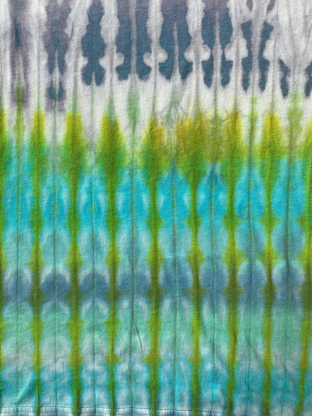 Big Cottonwood Canyon, Utah Blue and Green Reverse Tie Dye Short Sleeve T-Shirt | Men's Large