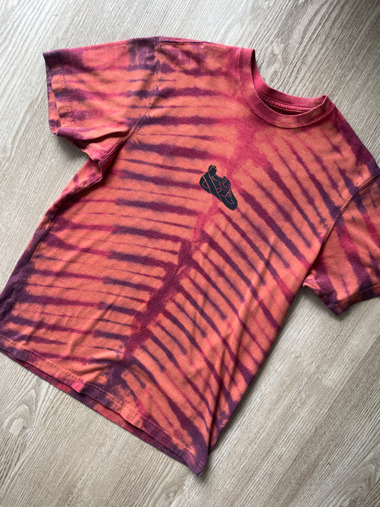 MEDIUM Men’s Eddie Bauer Climbing Shoe Handmade Tie Dye T-Shirt | One-Of-a-Kind Shades of Orange Short Sleeve