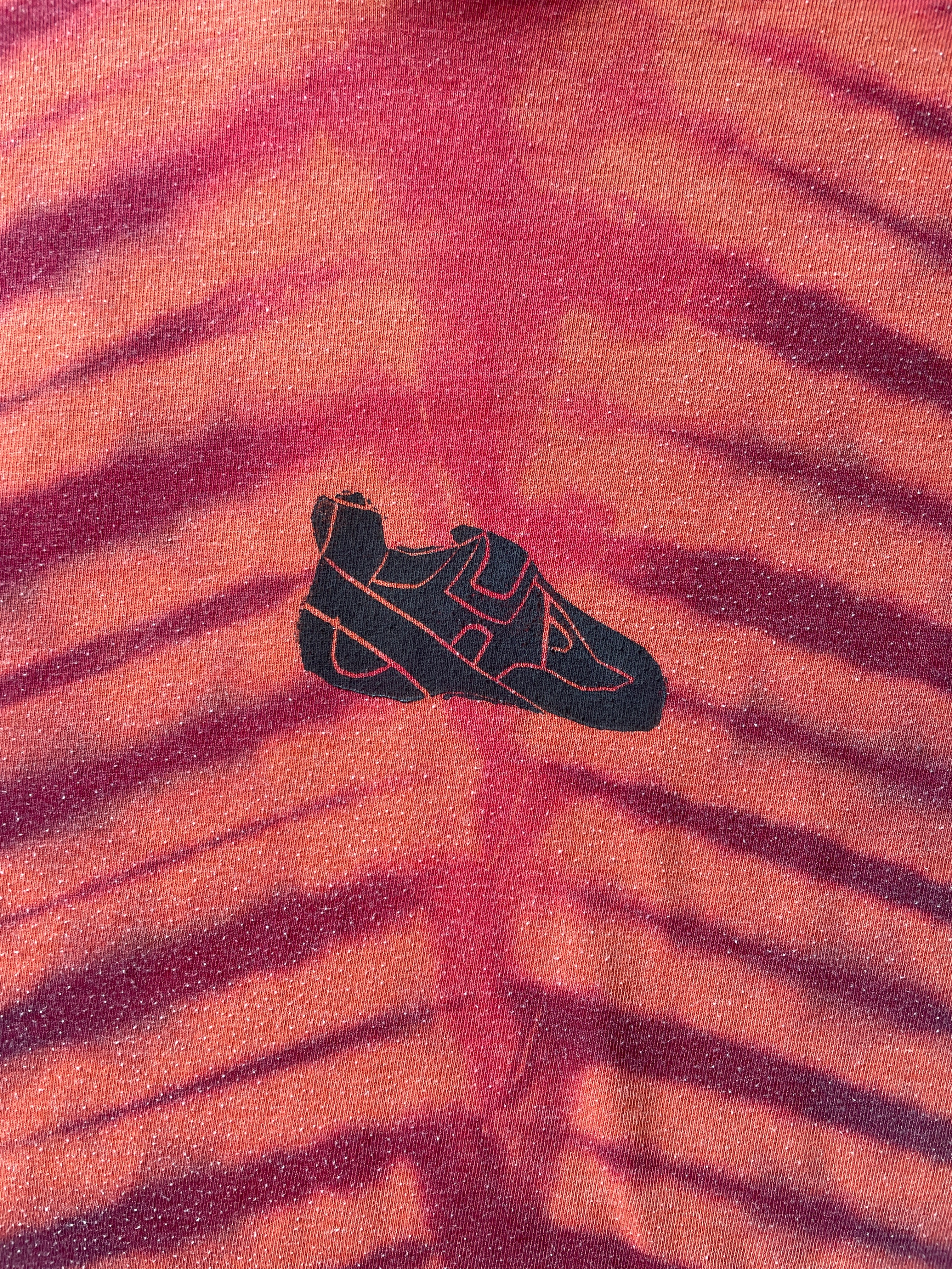 MEDIUM Men’s Eddie Bauer Climbing Shoe Handmade Tie Dye T-Shirt | One-Of-a-Kind Shades of Orange Short Sleeve