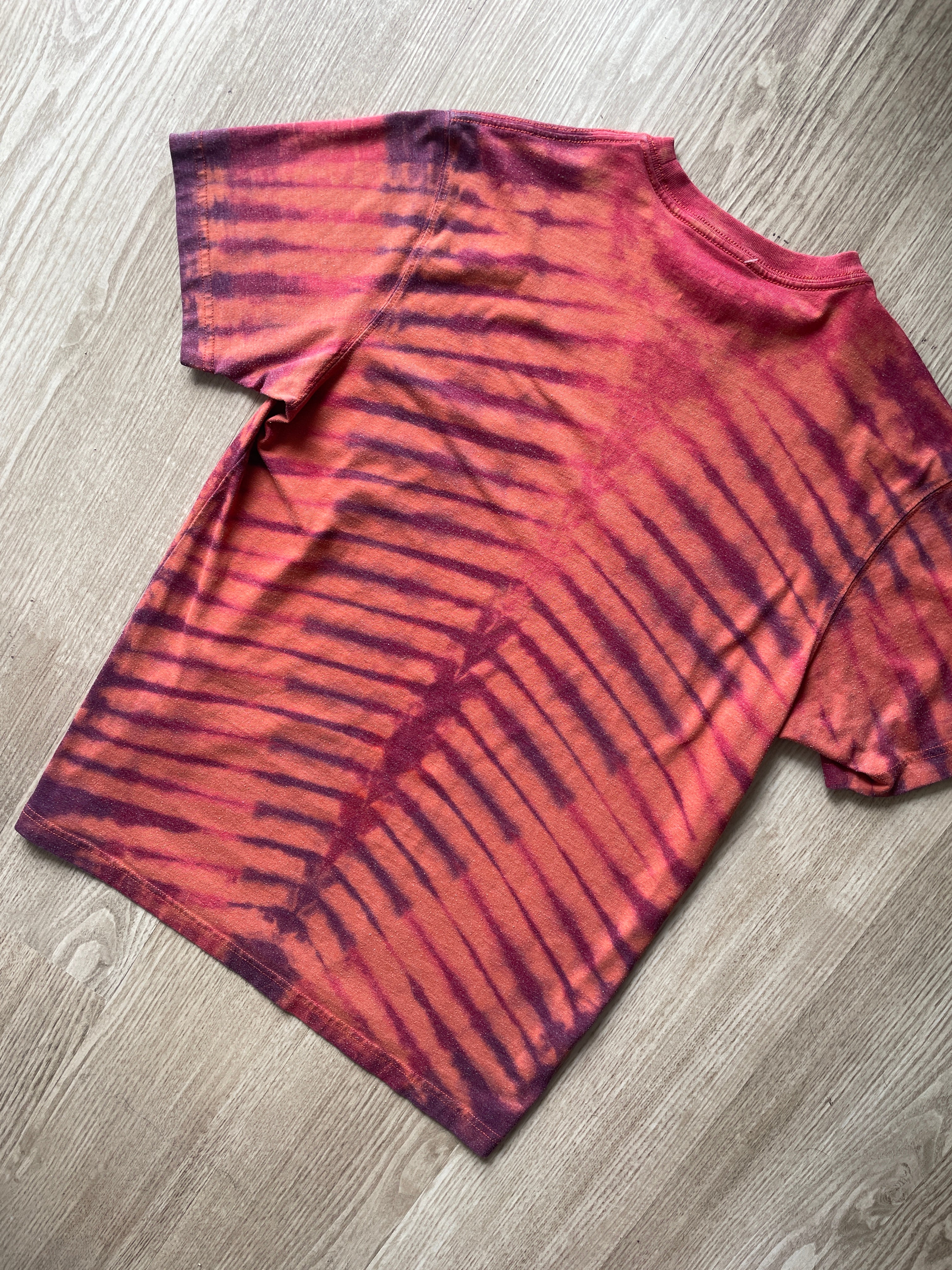 MEDIUM Men’s Eddie Bauer Climbing Shoe Handmade Tie Dye T-Shirt | One-Of-a-Kind Shades of Orange Short Sleeve