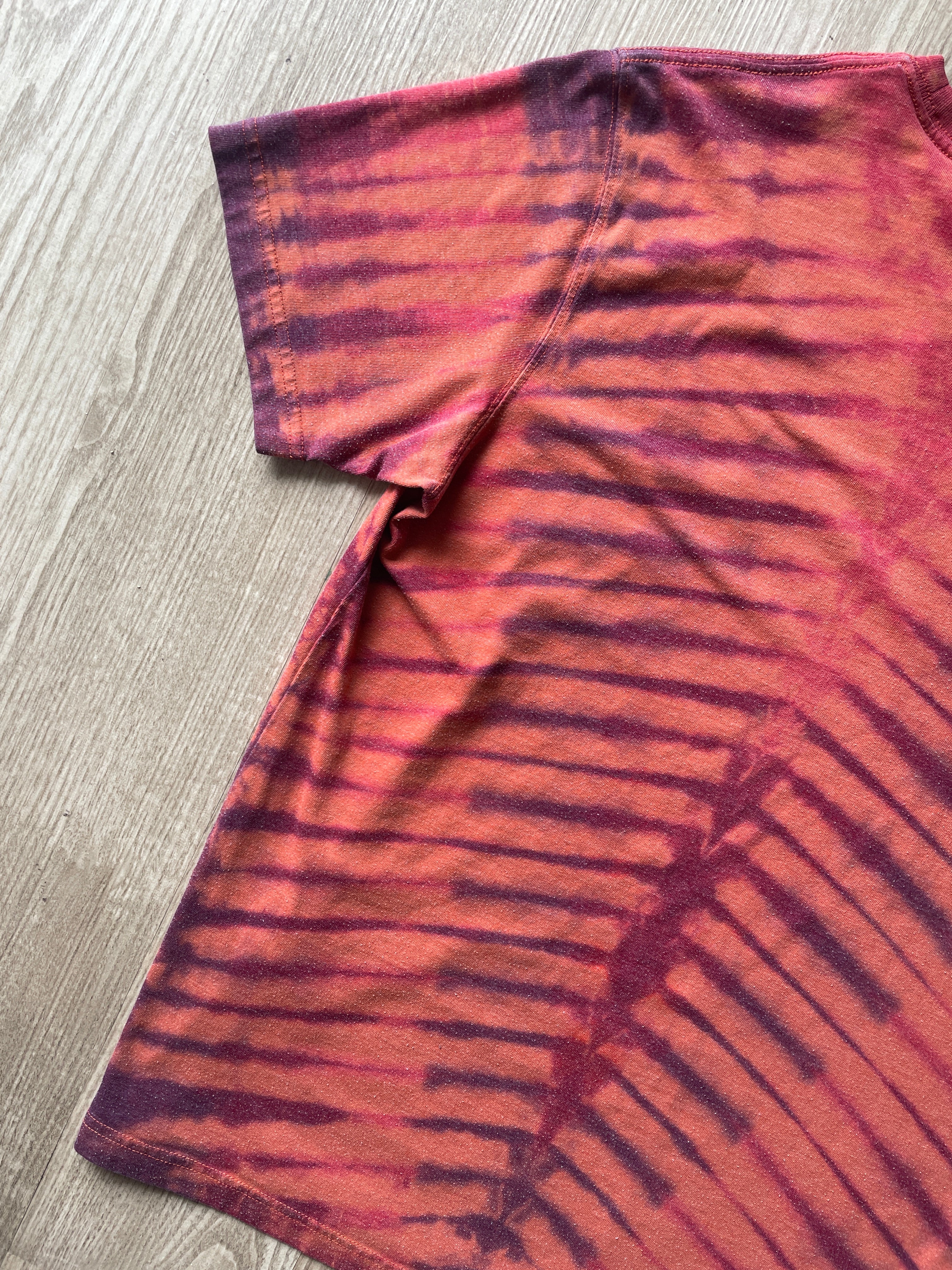 MEDIUM Men’s Eddie Bauer Climbing Shoe Handmade Tie Dye T-Shirt | One-Of-a-Kind Shades of Orange Short Sleeve