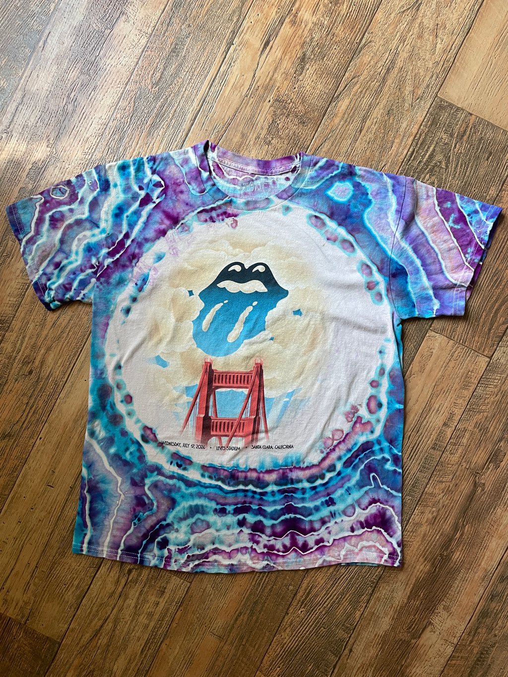 The Rolling Stones Hackney Diamonds Galaxy Geode Tie Dye Short Sleeve T-Shirt | Men's Large
