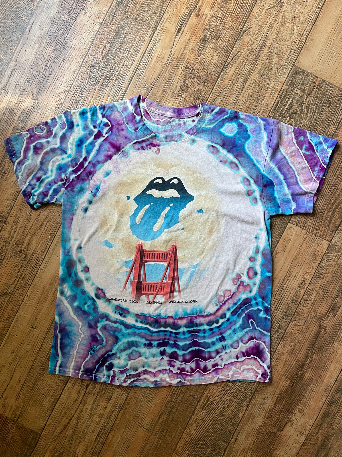 The Rolling Stones Hackney Diamonds Galaxy Geode Tie Dye Short Sleeve T-Shirt | Men's Large