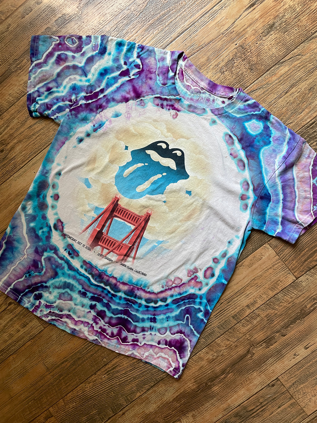 The Rolling Stones Hackney Diamonds Galaxy Geode Tie Dye Short Sleeve T-Shirt | Men's Large