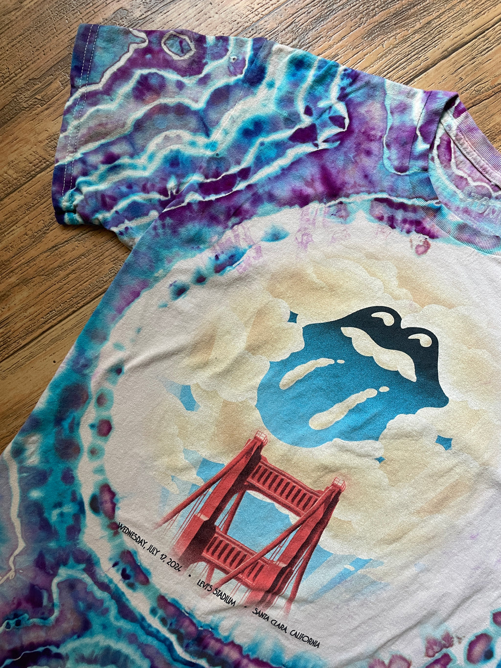 The Rolling Stones Hackney Diamonds Galaxy Geode Tie Dye Short Sleeve T-Shirt | Men's Large