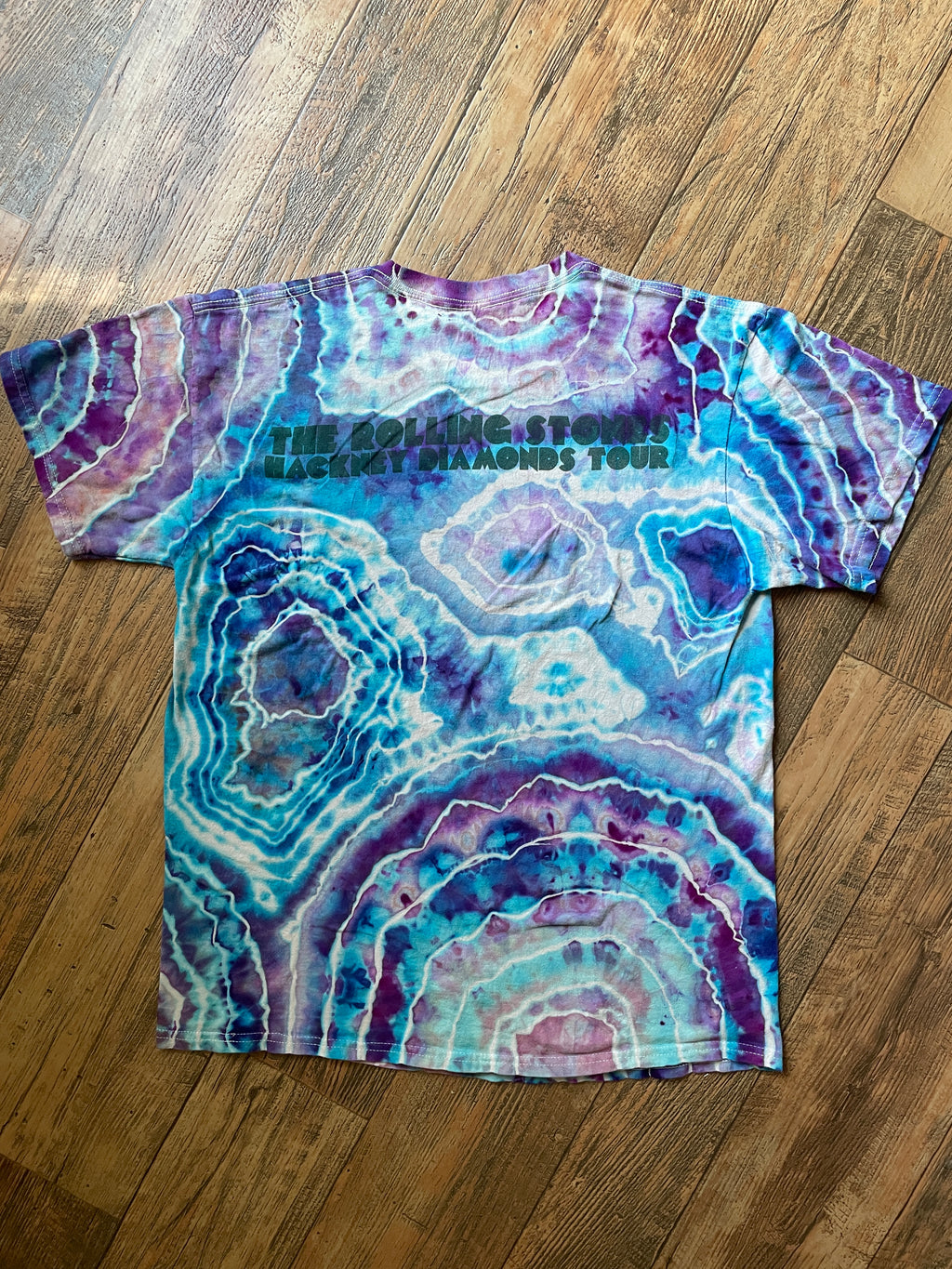 The Rolling Stones Hackney Diamonds Galaxy Geode Tie Dye Short Sleeve T-Shirt | Men's Large