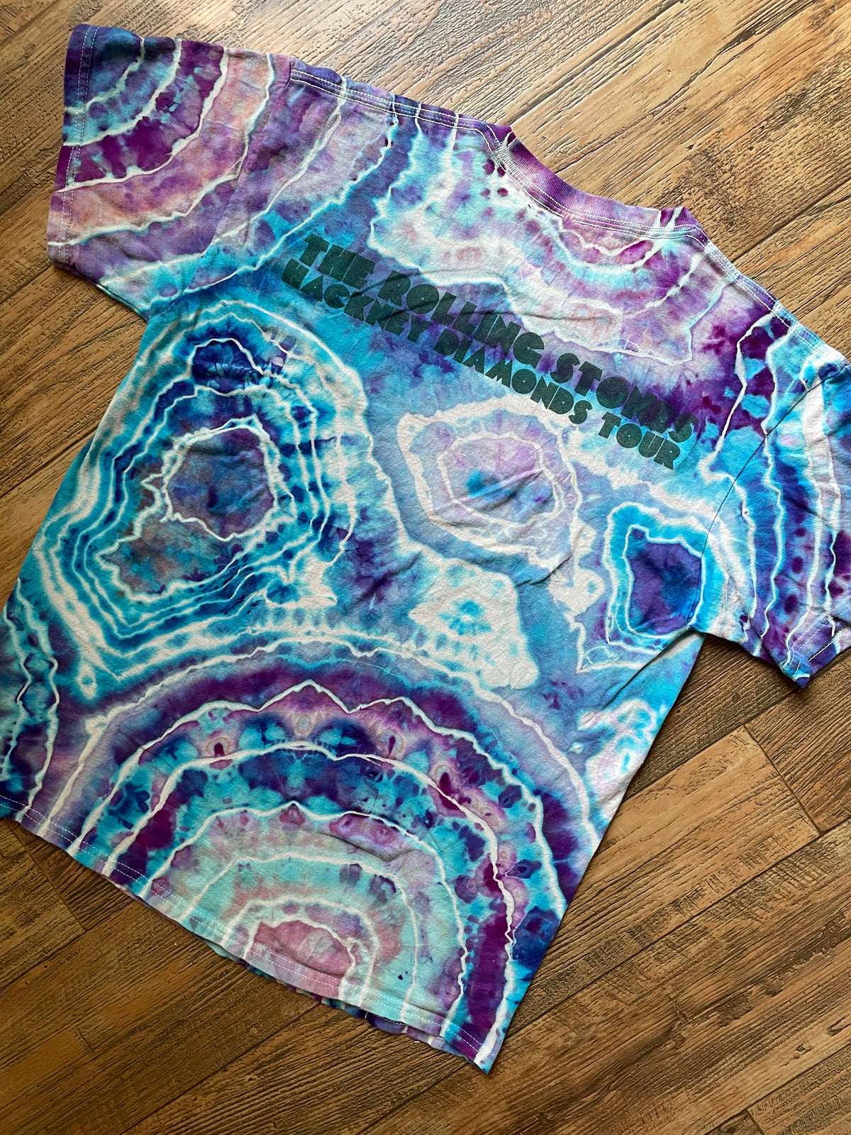 The Rolling Stones Hackney Diamonds Galaxy Geode Tie Dye Short Sleeve T-Shirt | Men's Large