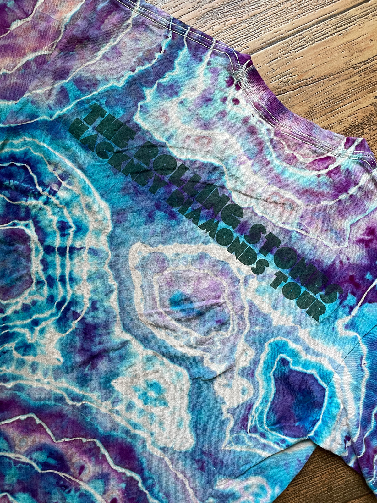 The Rolling Stones Hackney Diamonds Galaxy Geode Tie Dye Short Sleeve T-Shirt | Men's Large