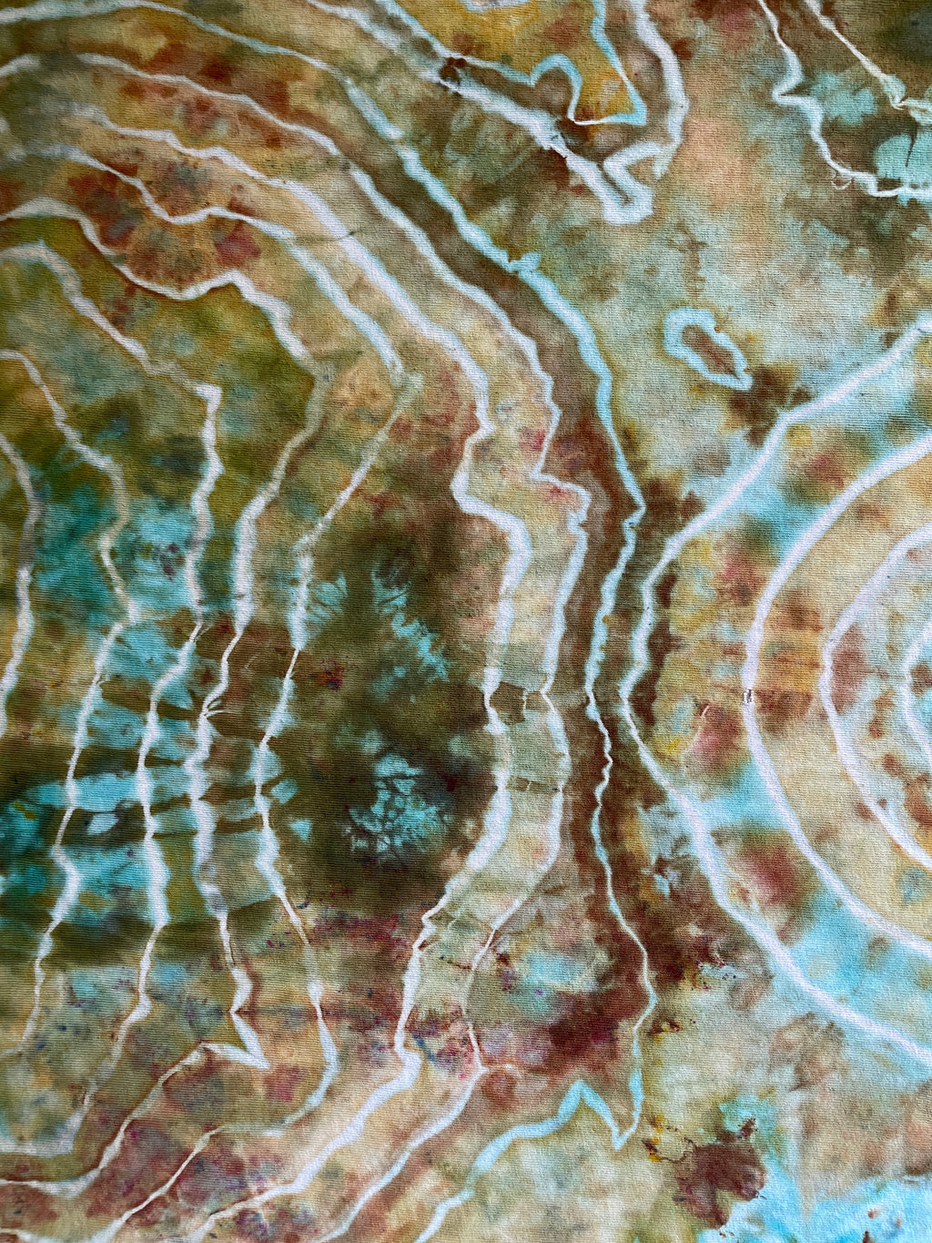 Native American Chief Sky Horses Earth Tones Geode Tie Dye Short Sleeve T-Shirt | Men's 2XL