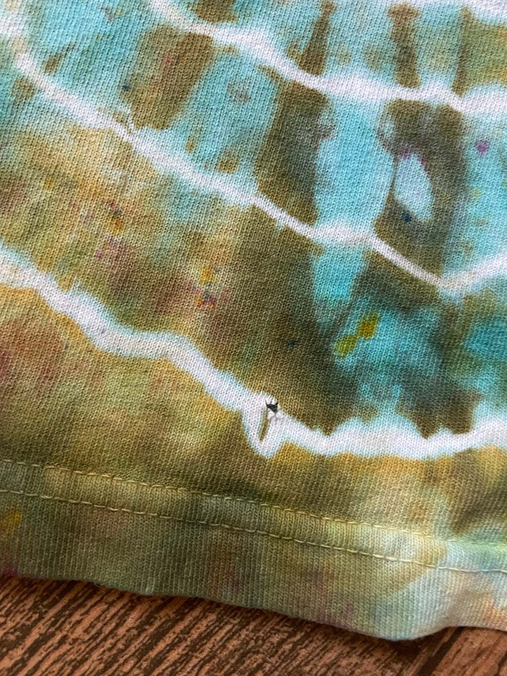 Native American Chief Sky Horses Earth Tones Geode Tie Dye Short Sleeve T-Shirt | Men's 2XL