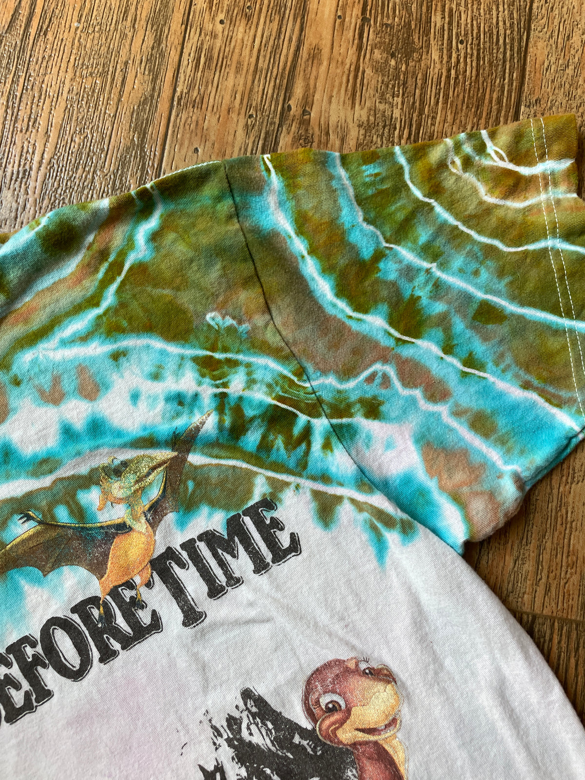 Land Before Time Earth Tones Tie Dye Short Sleeve T-Shirt | Men's Large