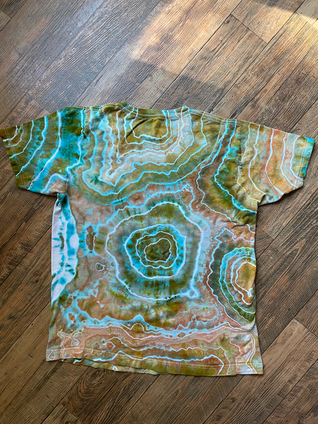 Land Before Time Earth Tones Tie Dye Short Sleeve T-Shirt | Men's Large