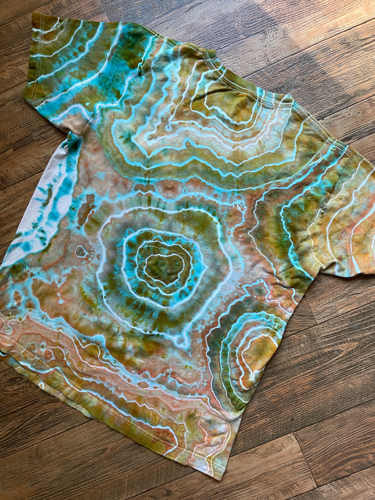 Land Before Time Earth Tones Tie Dye Short Sleeve T-Shirt | Men's Large