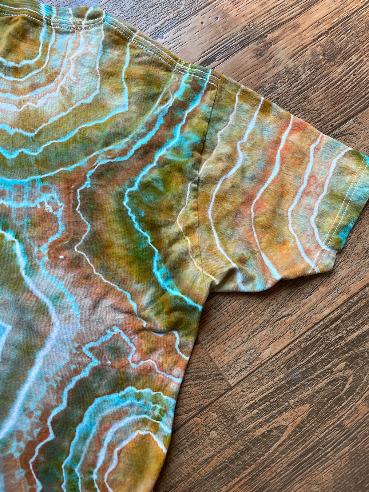 Land Before Time Earth Tones Tie Dye Short Sleeve T-Shirt | Men's Large