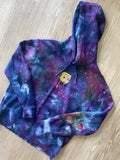 LARGE Men’s SpongeBob Squarepants Galaxy Tie Dye Sweatshirt | One-Of-a-Kind Purple and Blue Ice Dye Long Sleeve