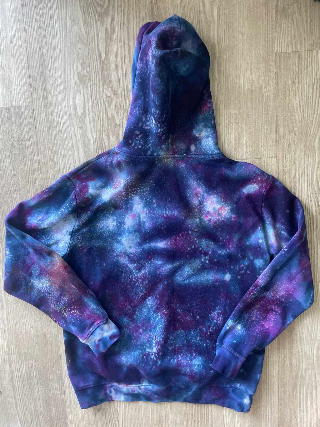 LARGE Men’s SpongeBob Squarepants Galaxy Tie Dye Sweatshirt | One-Of-a-Kind Purple and Blue Ice Dye Long Sleeve