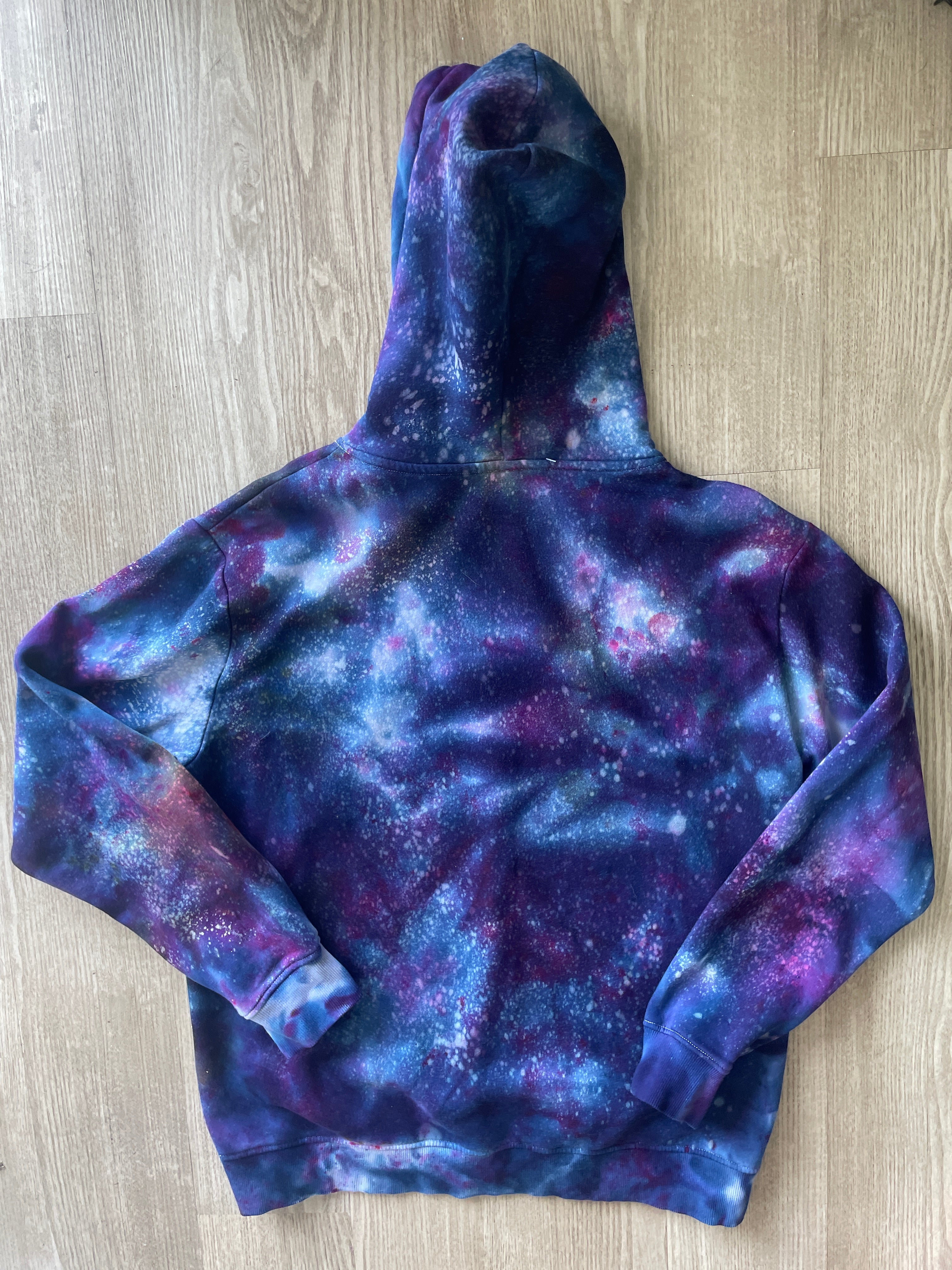 LARGE Men’s SpongeBob Squarepants Galaxy Tie Dye Sweatshirt | One-Of-a-Kind Purple and Blue Ice Dye Long Sleeve