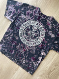 XL Men’s Sons of Anarchy Redwood Original Reverse Tie Dye T-Shirt | One-Of-a-Kind Black and Gray Crumpled Short Sleeve