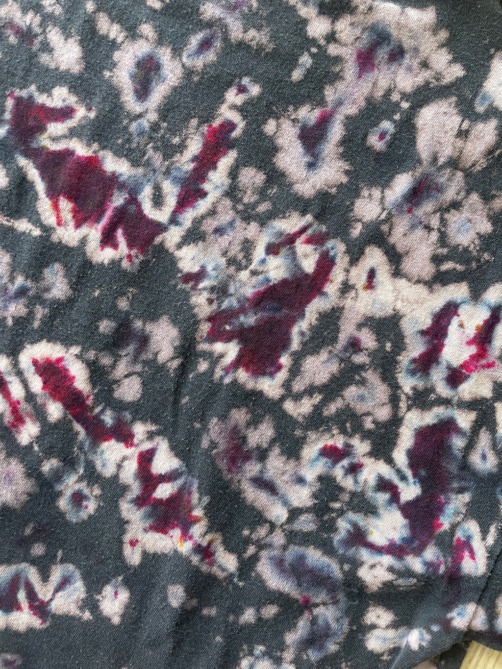 XL Men’s Sons of Anarchy Redwood Original Reverse Tie Dye T-Shirt | One-Of-a-Kind Black and Gray Crumpled Short Sleeve