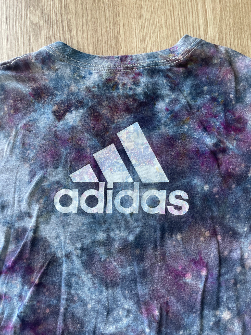 3XL Men’s adidas Tie Dye T-Shirt | One-Of-a-Kind Gray and Black Ice Dye Short Sleeve