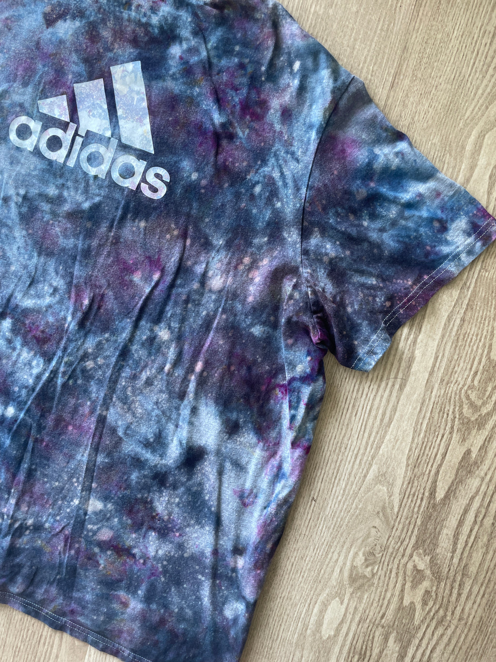 3XL Men’s adidas Tie Dye T-Shirt | One-Of-a-Kind Gray and Black Ice Dye Short Sleeve