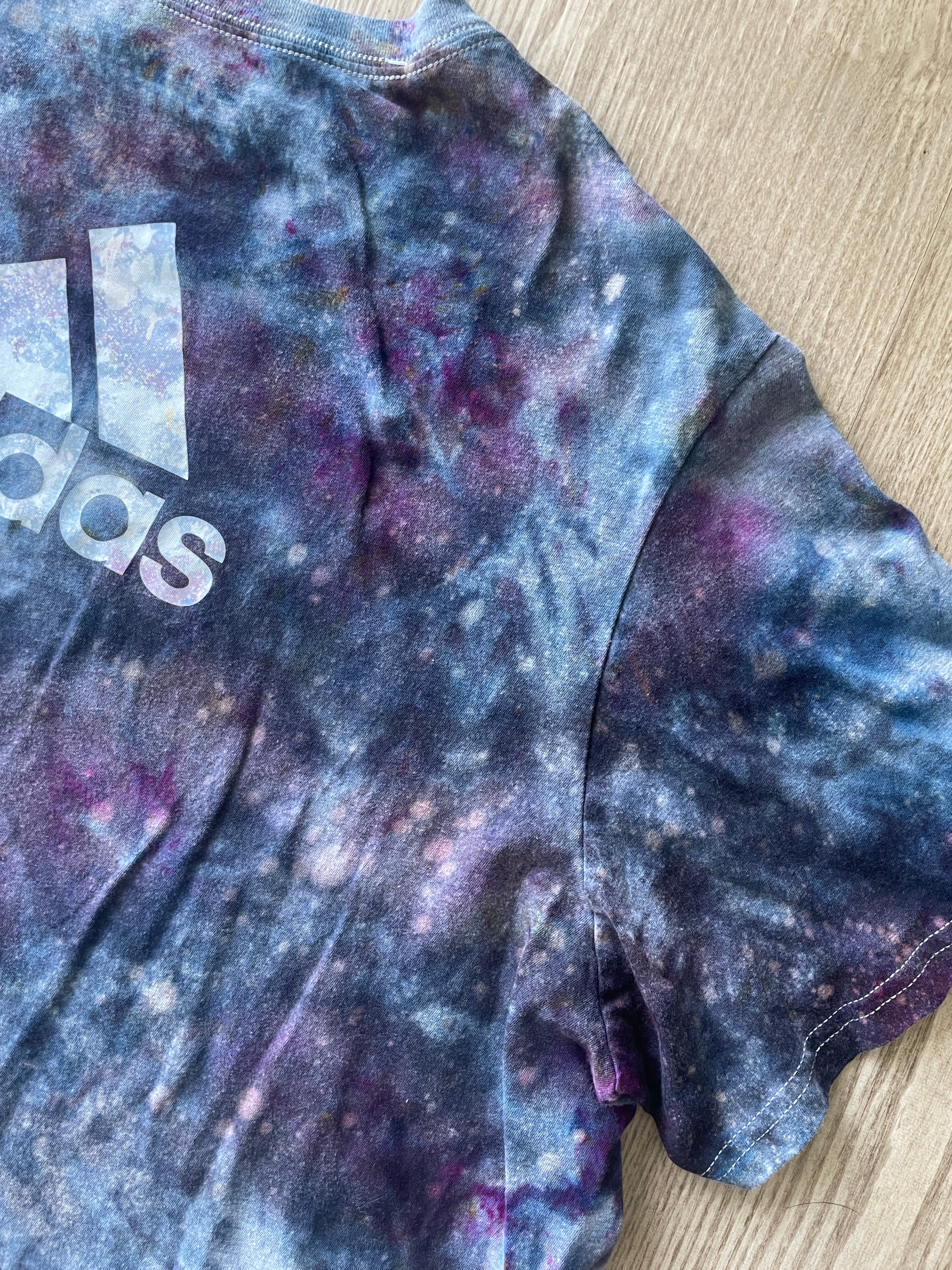 3XL Men’s adidas Tie Dye T-Shirt | One-Of-a-Kind Gray and Black Ice Dye Short Sleeve
