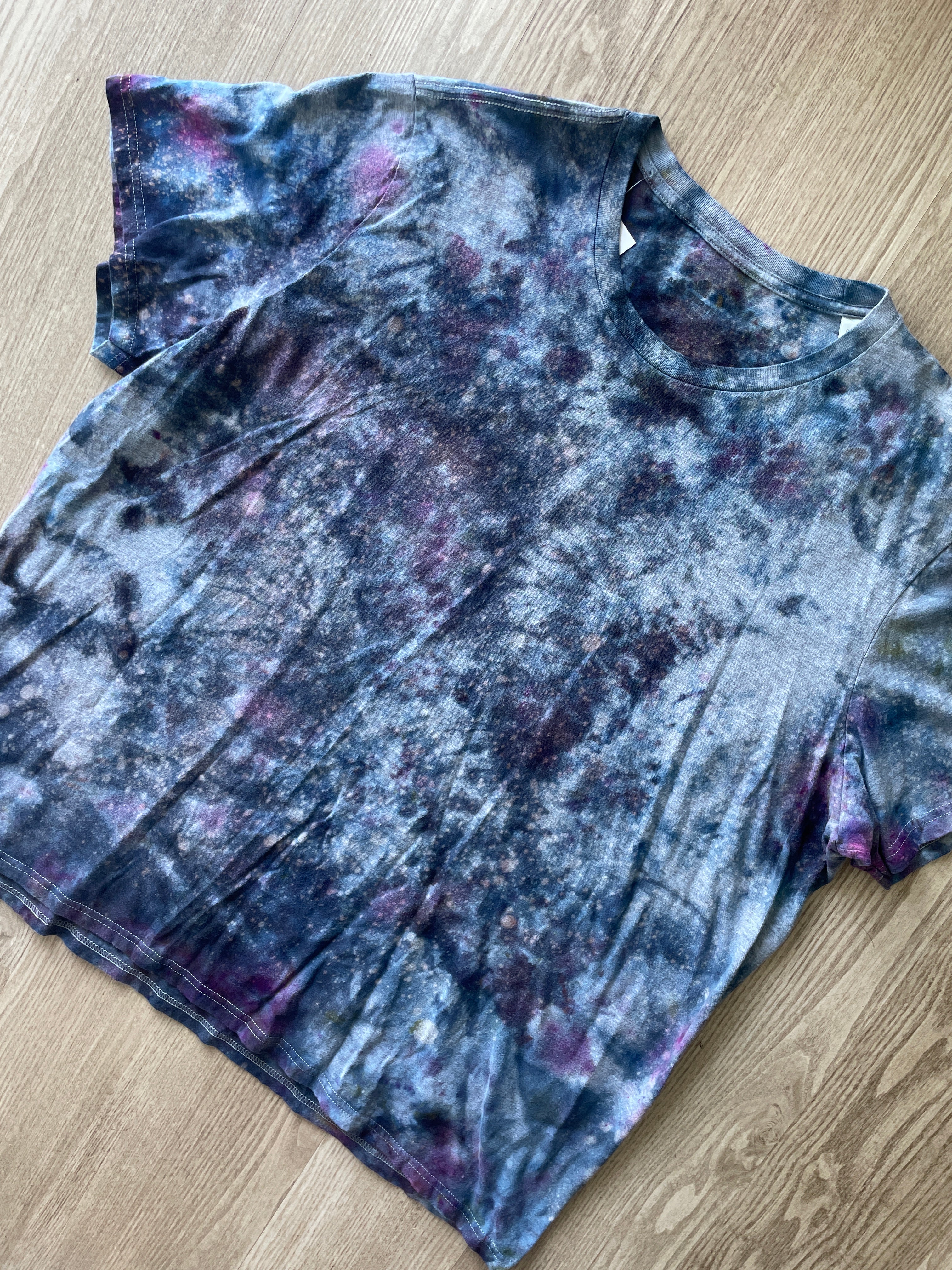 3XL Men’s adidas Tie Dye T-Shirt | One-Of-a-Kind Gray and Black Ice Dye Short Sleeve