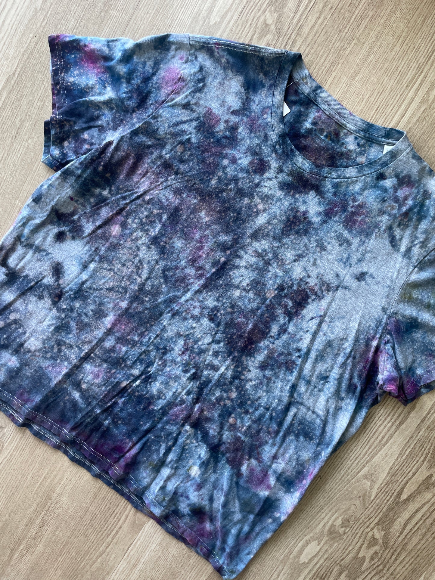 3XL Men’s adidas Tie Dye T-Shirt | One-Of-a-Kind Gray and Black Ice Dye Short Sleeve