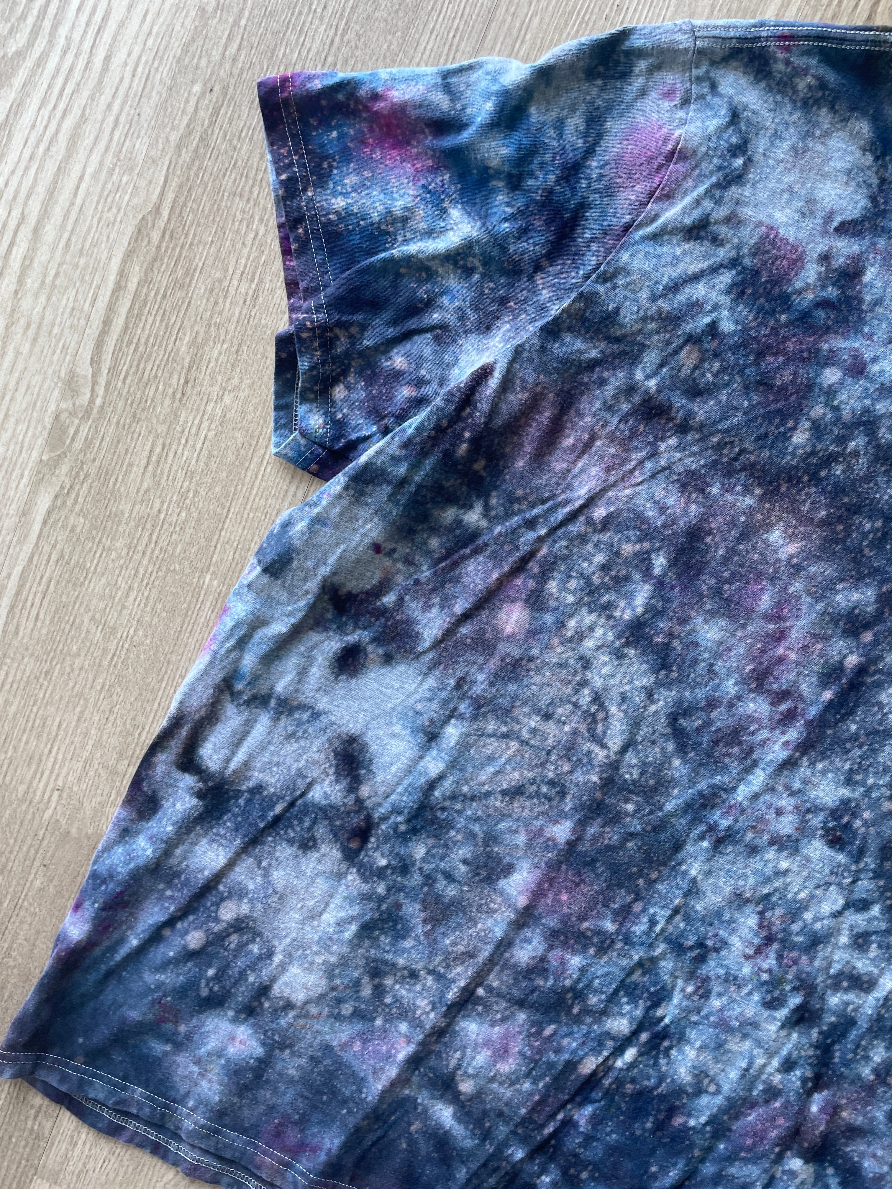 3XL Men’s adidas Tie Dye T-Shirt | One-Of-a-Kind Gray and Black Ice Dye Short Sleeve