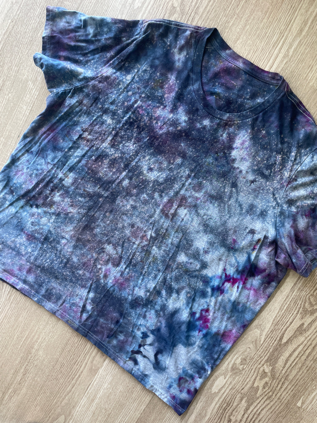 3XL Men’s adidas Tie Dye T-Shirt | One-Of-a-Kind Gray and Black Ice Dye Short Sleeve