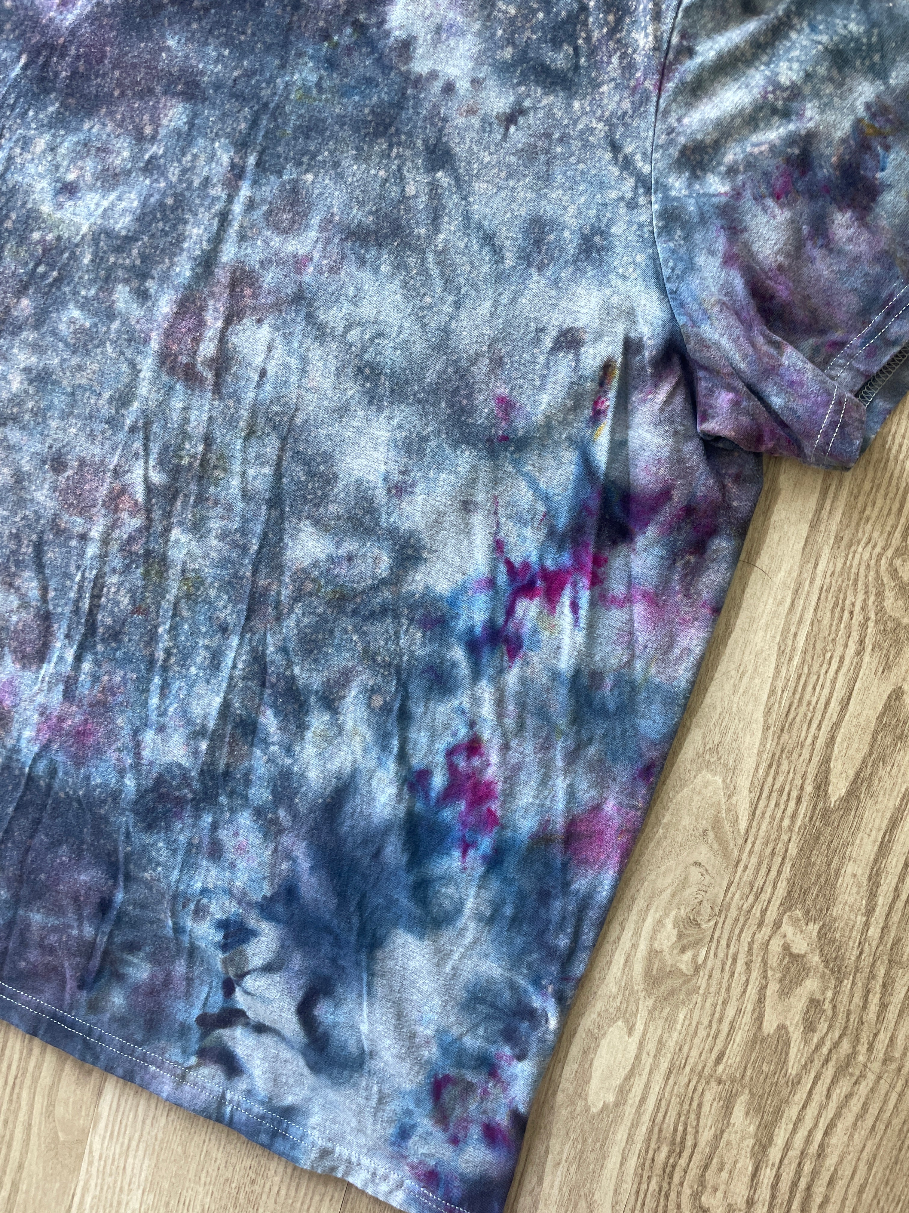 3XL Men’s adidas Tie Dye T-Shirt | One-Of-a-Kind Gray and Black Ice Dye Short Sleeve