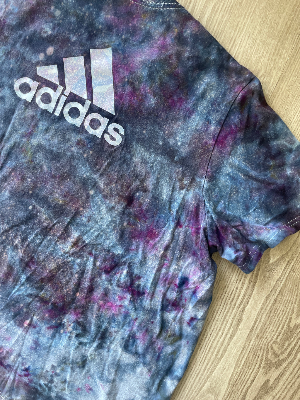 3XL Men’s adidas Tie Dye T-Shirt | One-Of-a-Kind Gray and Black Ice Dye Short Sleeve