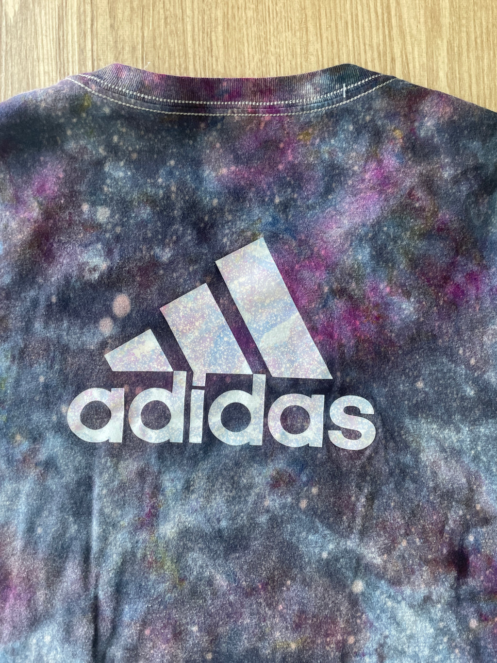 3XL Men’s adidas Tie Dye T-Shirt | One-Of-a-Kind Gray and Black Ice Dye Short Sleeve
