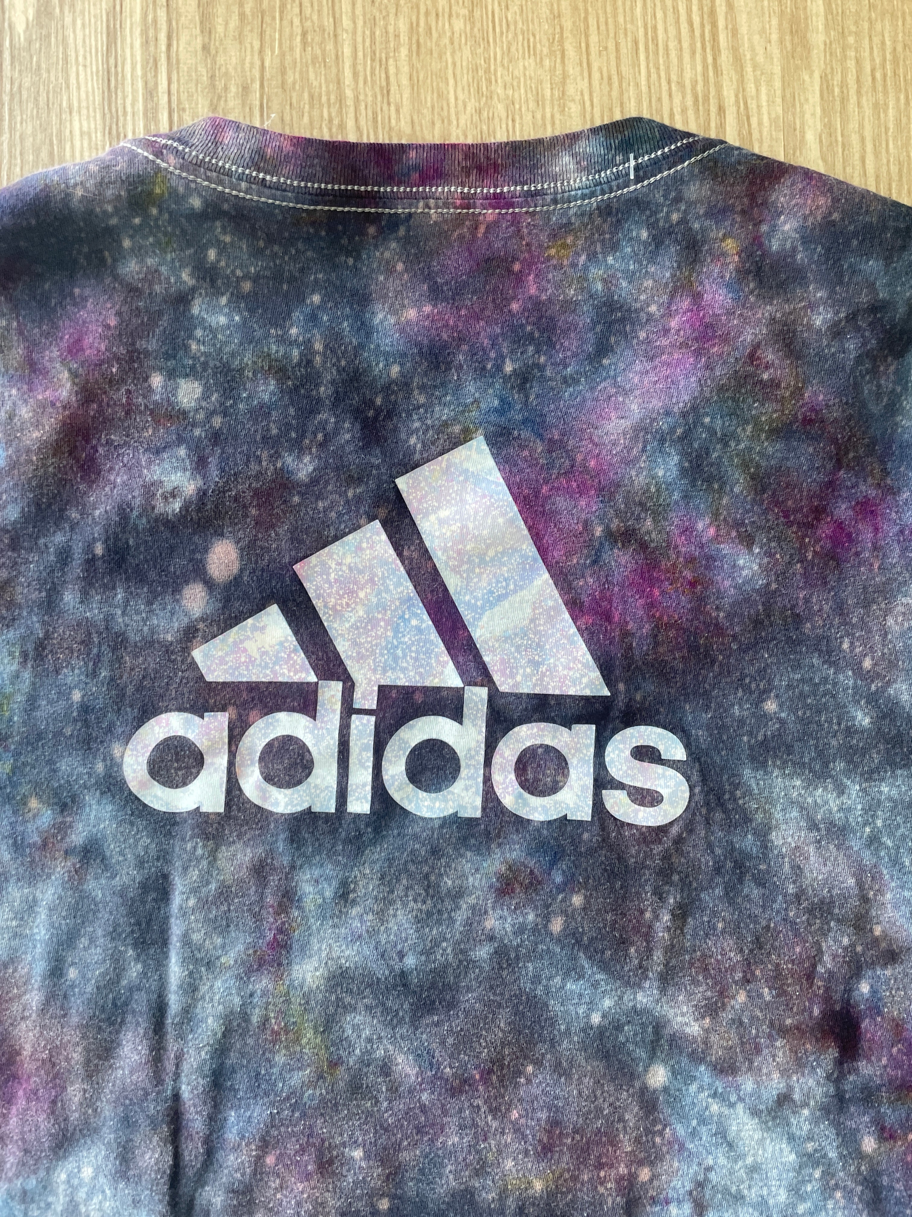 3XL Men’s adidas Tie Dye T-Shirt | One-Of-a-Kind Gray and Black Ice Dye Short Sleeve