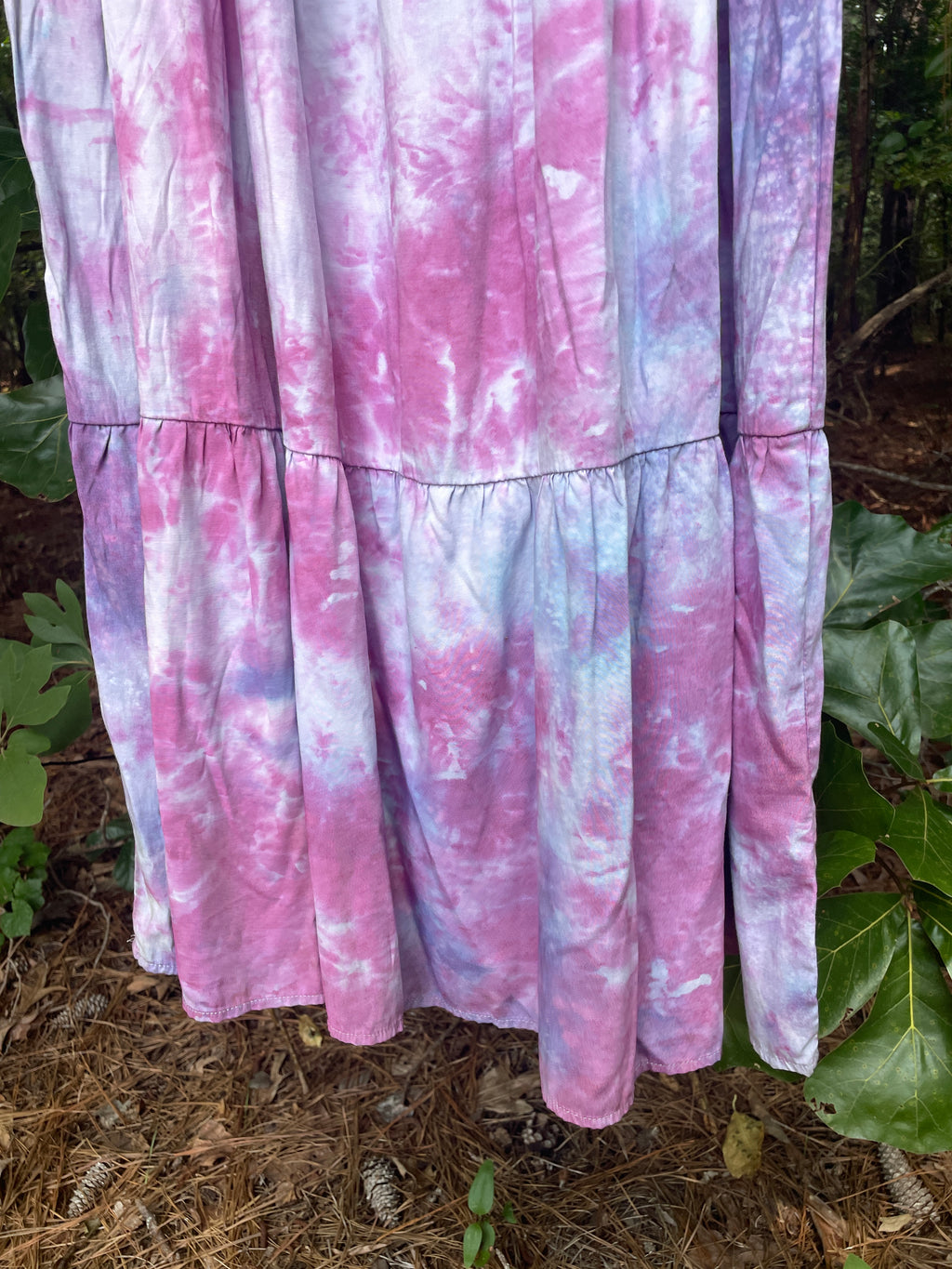 XL Women’s Handmade Galaxy Dye Spaghetti Strap Maxi Dress | One-Of-a-Kind Upcycled Sleeveless Dress