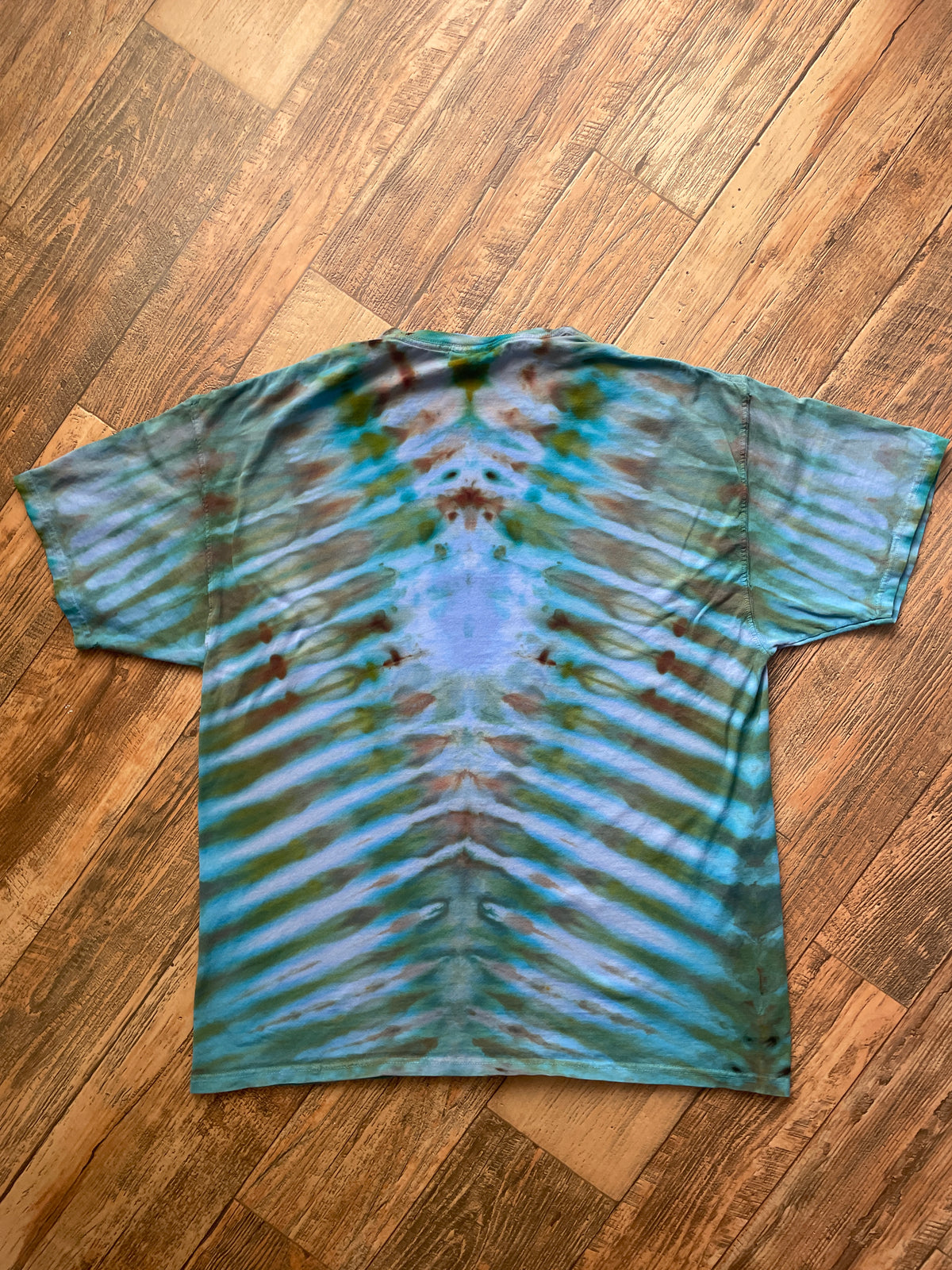 Yosemite National Park Blue and Brown Tie Dye Short Sleeve T-Shirt | Men's XL