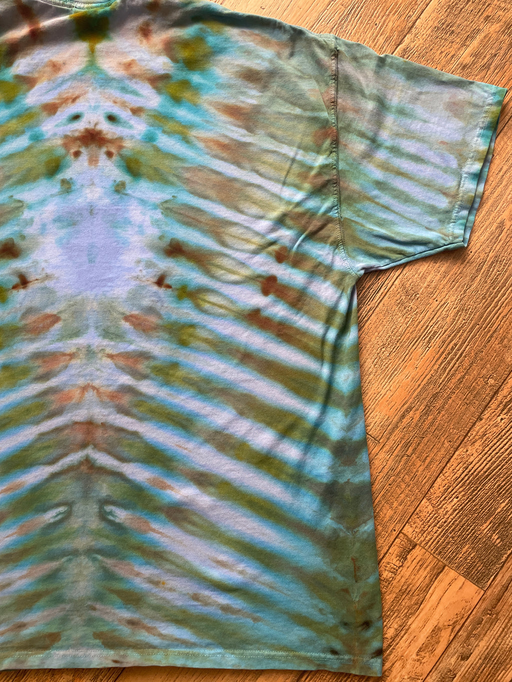 Yosemite National Park Blue and Brown Tie Dye Short Sleeve T-Shirt | Men's XL