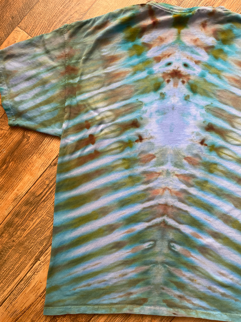 Yosemite National Park Blue and Brown Tie Dye Short Sleeve T-Shirt | Men's XL