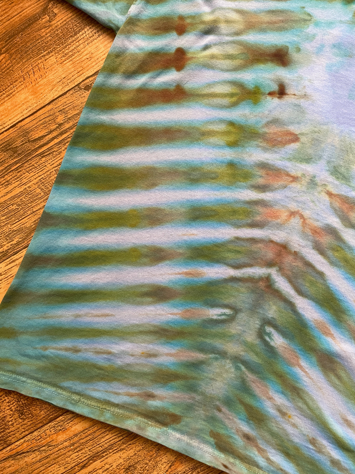 Yosemite National Park Blue and Brown Tie Dye Short Sleeve T-Shirt | Men's XL
