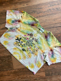 "The Gardener" Pastel Multicolor Ice Dye Short Sleeve Cropped T-Shirt | Women's Large
