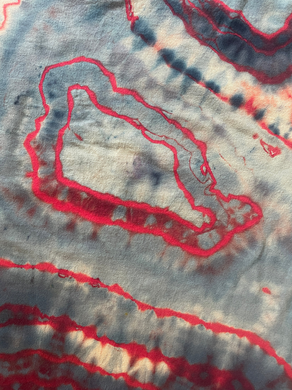 San Fermin, Spain Running of the Bulls Red and Black Tie Dye Short Sleeve T-Shirt | Men's XL
