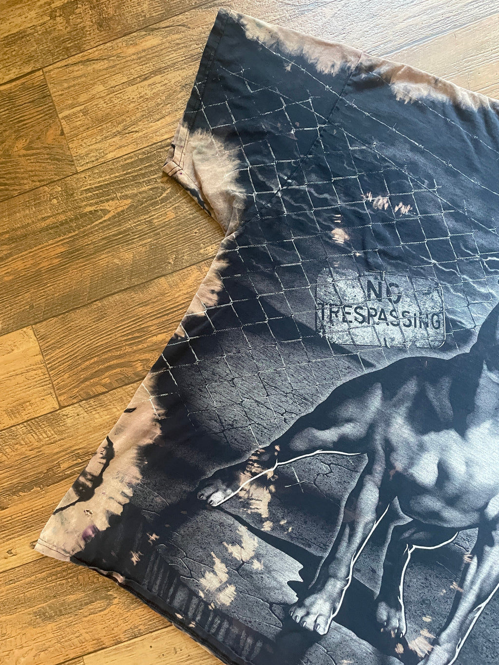 Pitbull Guard Dog Earth Tones Reverse Tie Dye Short Sleeve T-Shirt | Men's 3XL