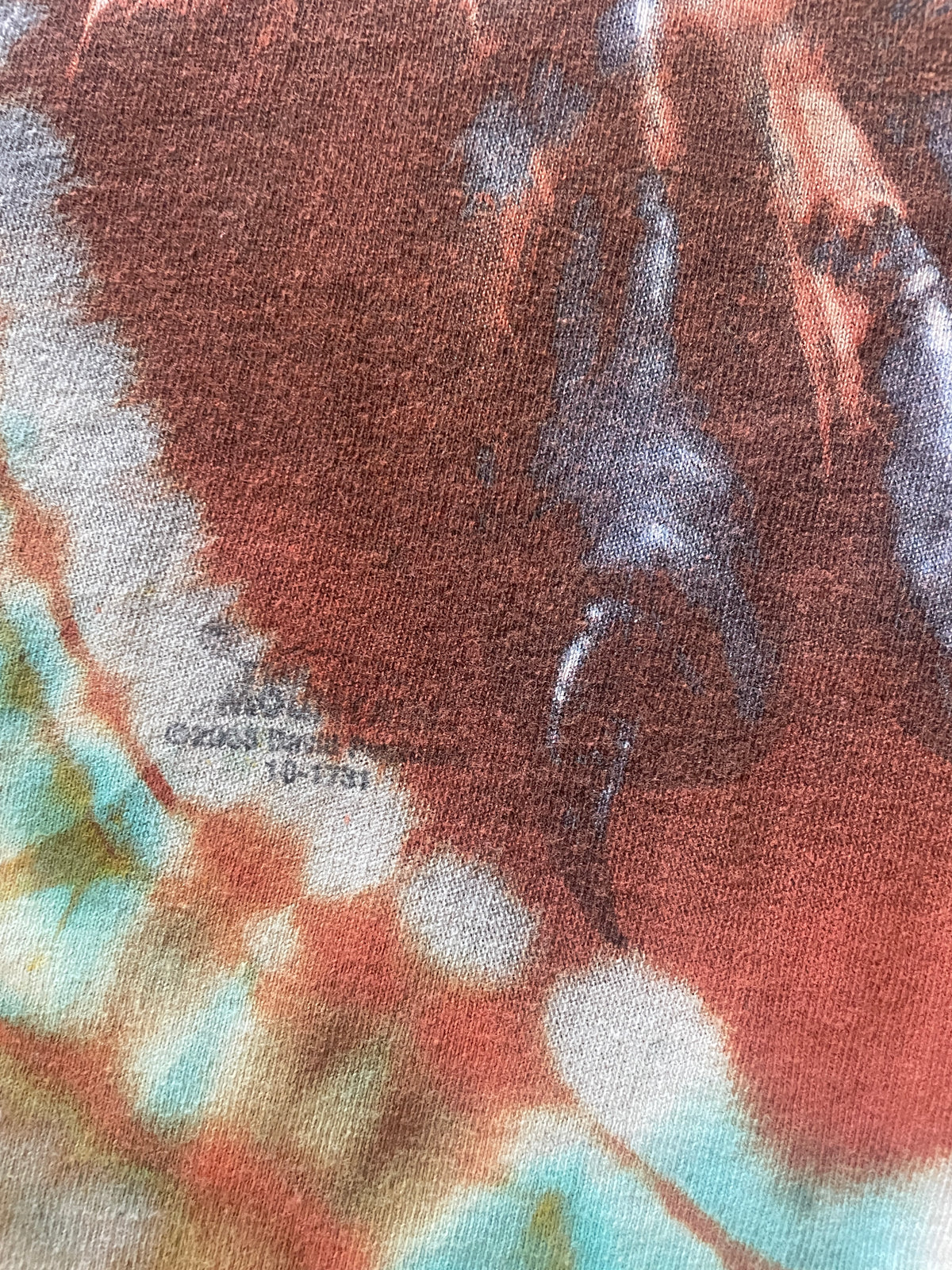 Jaguar Pouncing Orange and Green Geode Reverse Tie Dye Short Sleeve T-Shirt | Men's 3XL