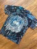 Wolf Pack Black and Blue Reverse Tie Dye Short Sleeve T-Shirt | Men's Small