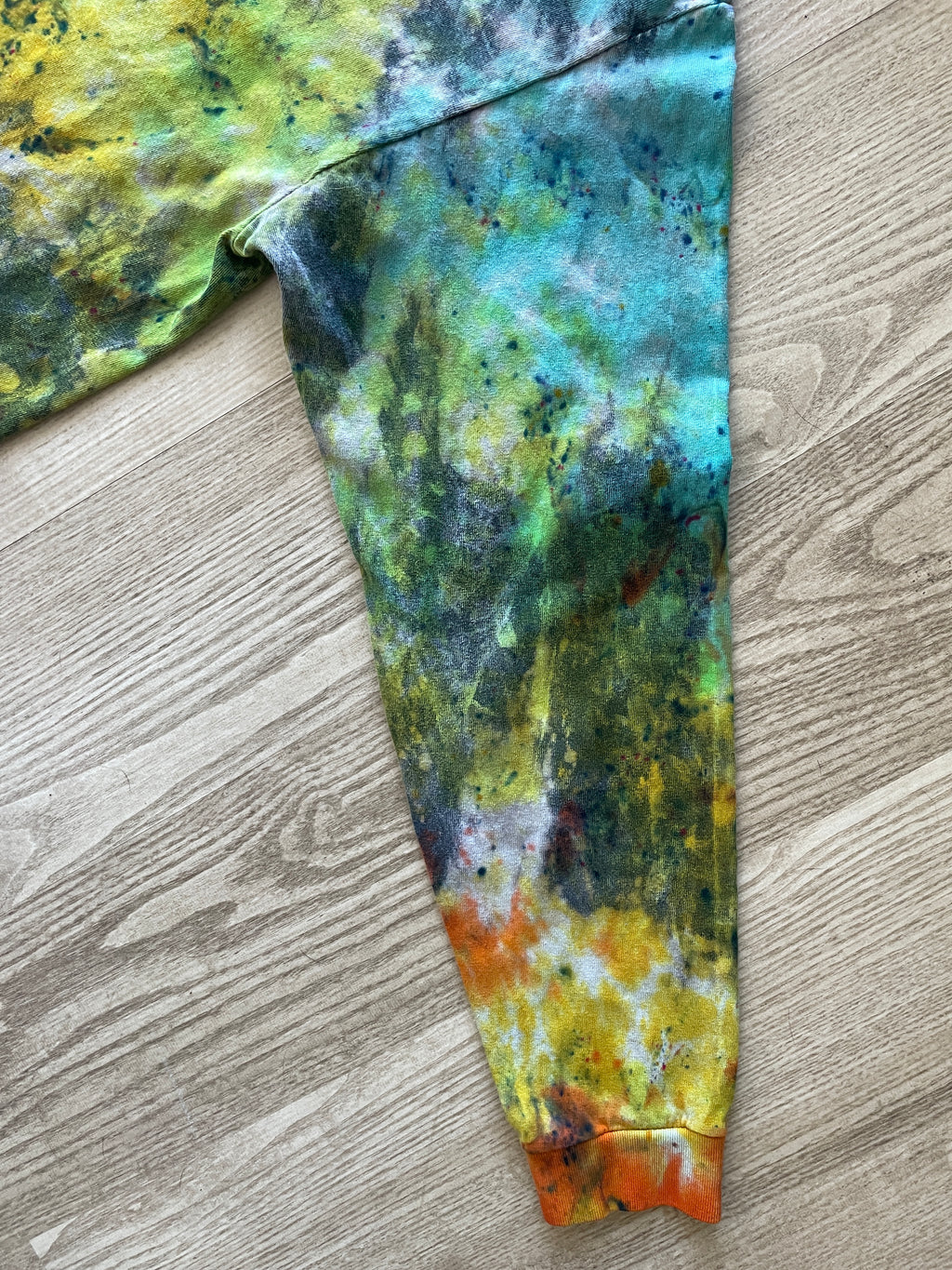 LARGE Men’s Ice Cube Boyz n the Hood Tie Dye Long Sleeve T-Shirt | One-Of-a-Kind Upcycled Multicolor Neon Crumpled Top