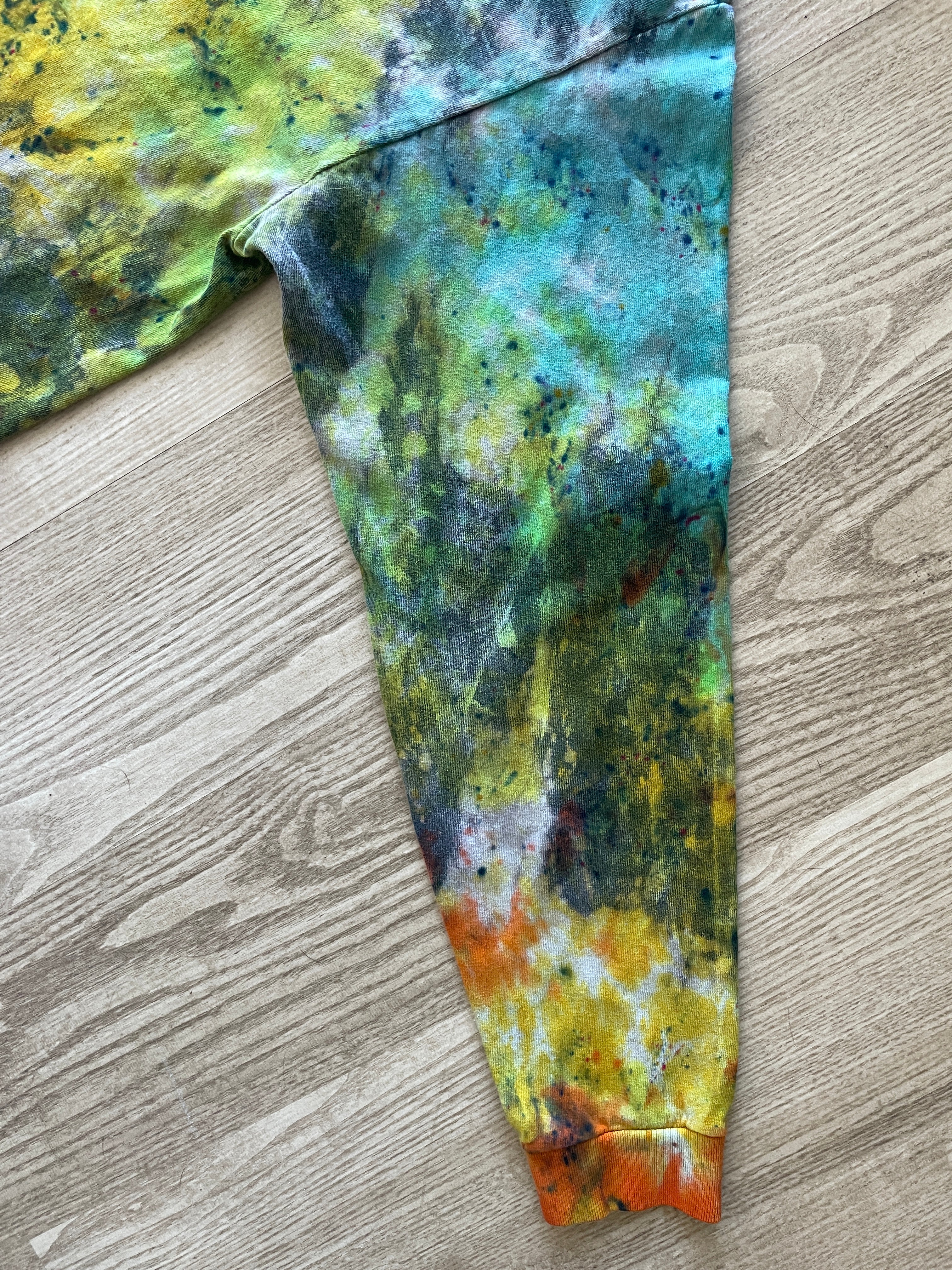 LARGE Men’s Ice Cube Boyz n the Hood Tie Dye Long Sleeve T-Shirt | One-Of-a-Kind Upcycled Multicolor Neon Crumpled Top