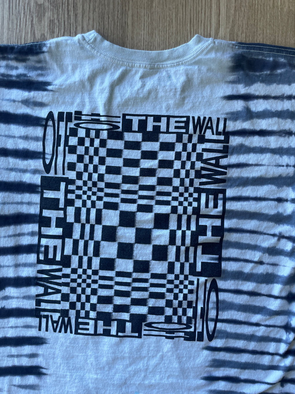 MEDIUM Men’s Vans Checkerboard Handmade Tie Dye T-Shirt | One-Of-a-Kind Black and White Short Sleeve