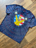 Homer Simpson Fourth of July Reverse Tie Dye Short Sleeve T-Shirt | Men's XL