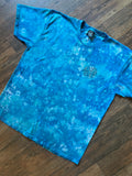 Santa Cruz Skateboarding Blue and White Tie Dye Short Sleeve T-Shirt | Men's XL